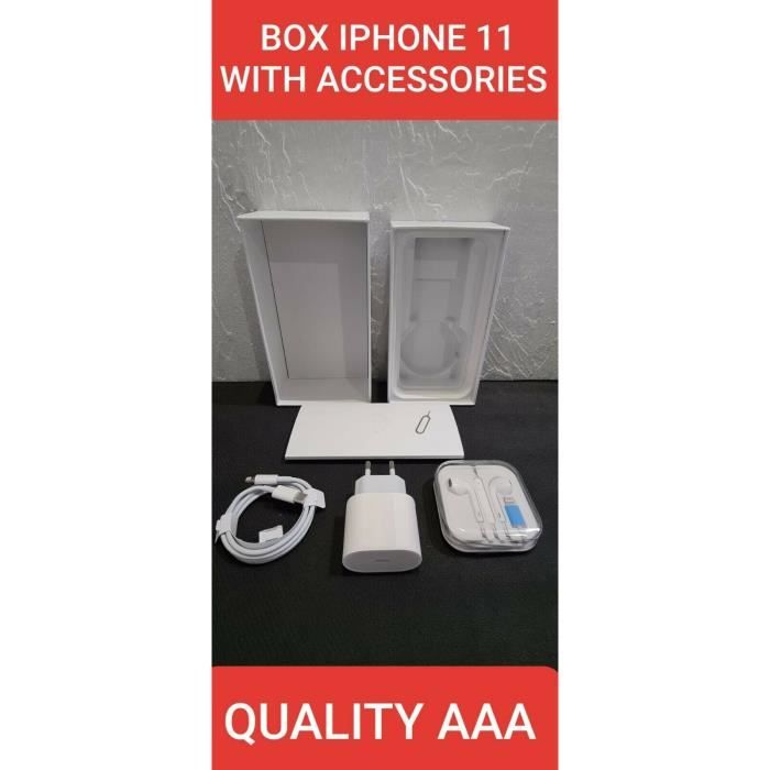Boite Blanche Apple iPhone 11 + Accessoires (Chargeur 20W Cable