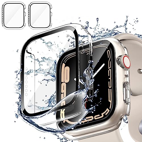 2 Pièces Transparent PC Coque Compatible avec Apple Watch Serie